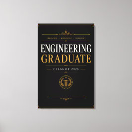 Graduado en Ingeniería 2026 Arte Dorado Elegante