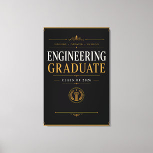 Graduado en Ingeniería 2026 Arte Dorado Elegante