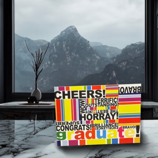 Graduado Graduado Felicitaciones Tarjeta de grado (This Graduate card add color to any environment! Send your good wishes with is card.)