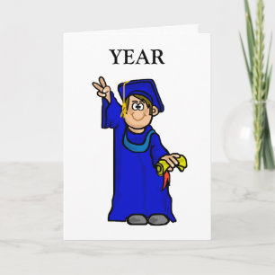 Graduado masculino - Tarjeta de saludo de año Pers