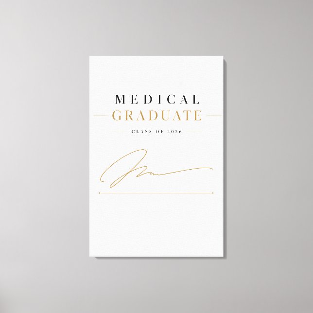 Graduado Médico Personalizado 2026 Arte de Firma (Anverso)