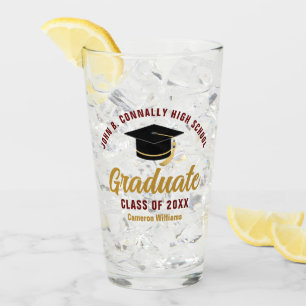 Graduado Personalizado de Oro Granate para Graduac