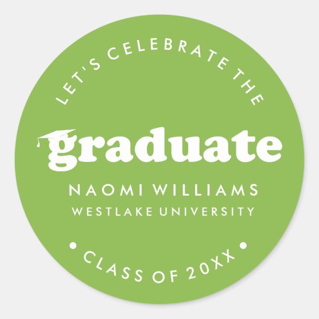 GRADUADO RETRO MODERNO NEGRITA | CALCOMANÍA DE GRA (Anverso)