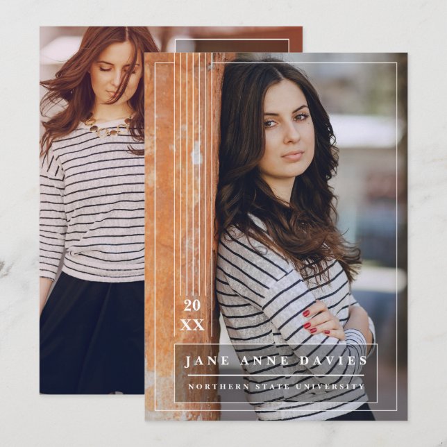 Graduado universitario, anuncios de graduación (Anverso / Reverso)