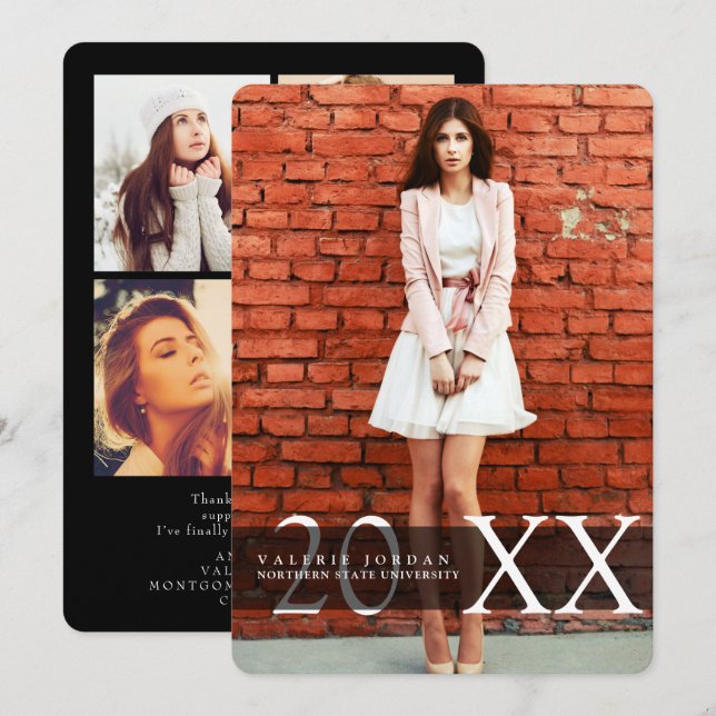 Graduado urbano, invitaciones de la graduación (Anverso / Reverso)