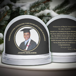 Graduate Graduation Photo School Gold Snow Globe