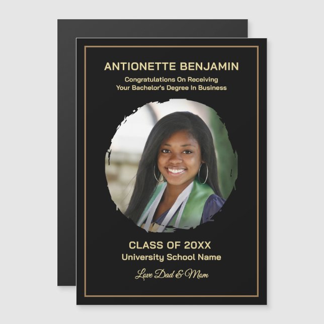 Graduate Photo Graduation Congrats Magnet Card (Anverso/Reverso)