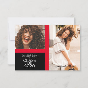 Graduate Simple Two Photos Graduation Invitation