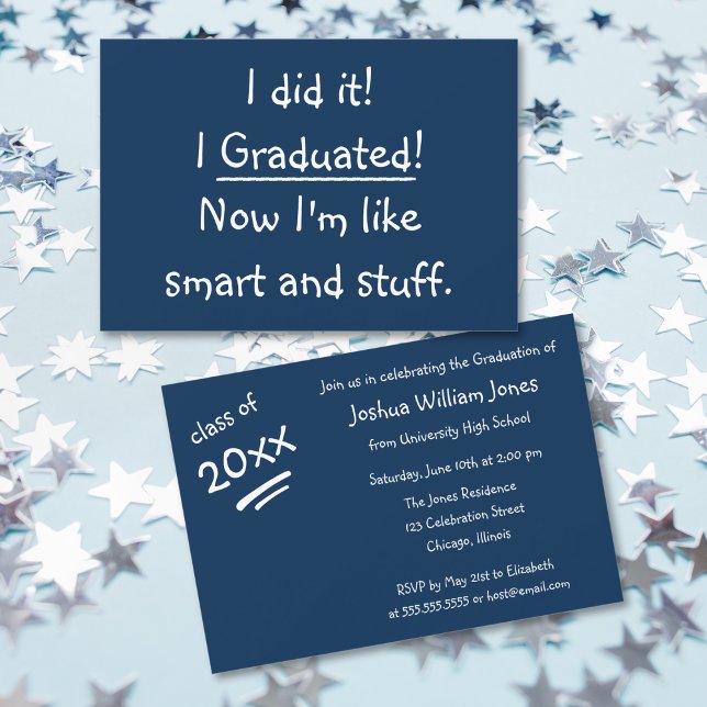 Gradué Graduada Graduada Graduada Tarjeta de Invit (I Graduated Funny Graduation Party Invitation Card)