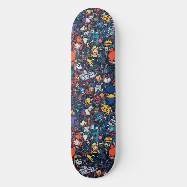 Graffiti Anime Guay Diseñado Skateboard (Anverso)
