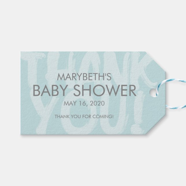 Graffiti azul Baby Shower Favor Gift Etiqueta (Frente (Horizontal))