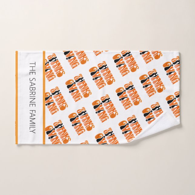 Graffiti blanco moderno Acción de Gracias Otoño Ot (Toalla de mano)