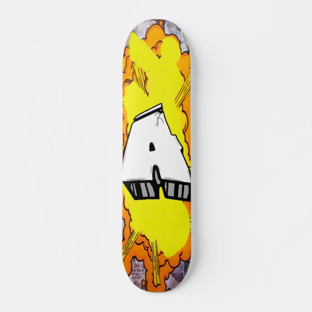 GRAFFITI BOMBING SKATEBOARD CUSTOM ABC INITIALS (Anverso )