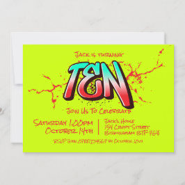 Graffiti brillante Diez invitaciones
