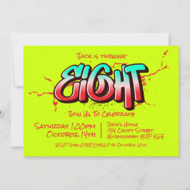 Graffiti brillante ocho invitaciones
