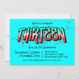 Graffiti brillante Trece invitaciones