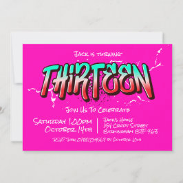 Graffiti brillante Trece invitaciones