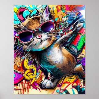 Graffiti Cat: gato pintado con aerosol: arte calle