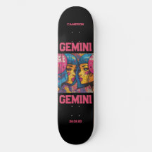 Graffiti de astrología Gemini Zodiac Skateboard
