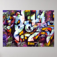 Graffiti de cultura pop Poster de arte urbano
