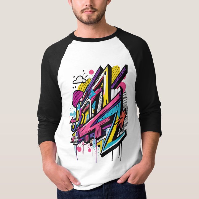 Graffiti de estilo callejero y camiseta de arte ca (Anverso)