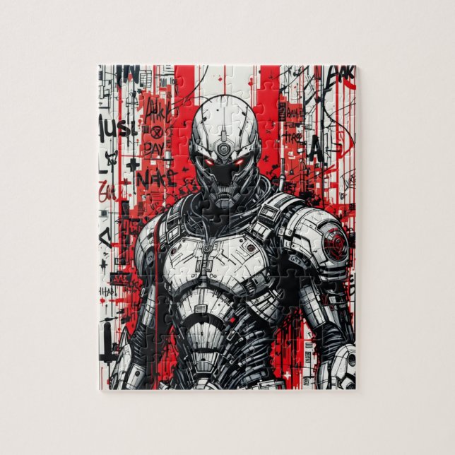 Graffiti de Guerrero del Ciberpunk - Rompecabezas (Vertical)