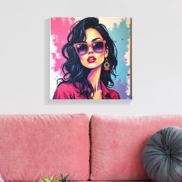 Graffiti de moda Moda de arte mujer con lentes