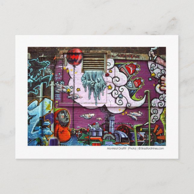 Graffiti de Montréal Foto postal de Brad Hines (Anverso)