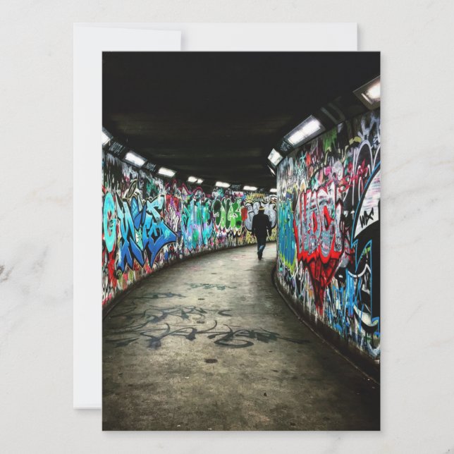 Graffiti del metro arte tarjeta plana (Anverso)