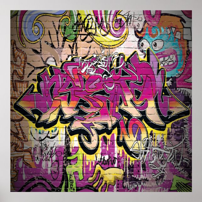 Graffiti divertido arte palabra arte decoración do (Frente)