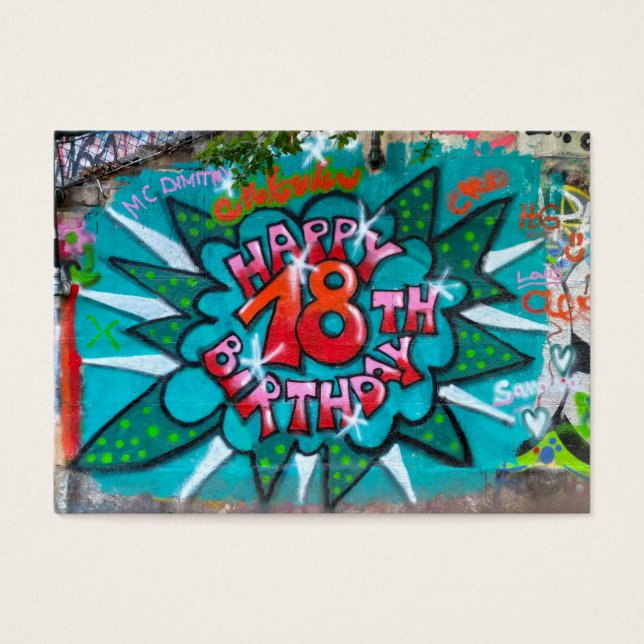 Graffiti feliz 18 de cumpleaños (Frente)