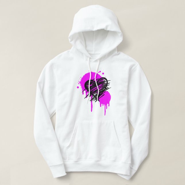 Graffiti Heart Hoodie, sudadera de Punk (Diseño del anverso)