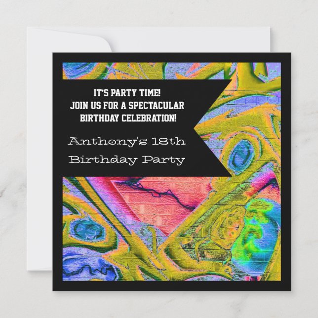 Graffiti Invitación al cumpleaños web gótico (Anverso)
