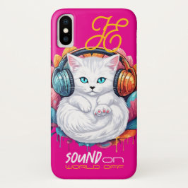 Graffiti Kitty Vibe Funda - Blanco