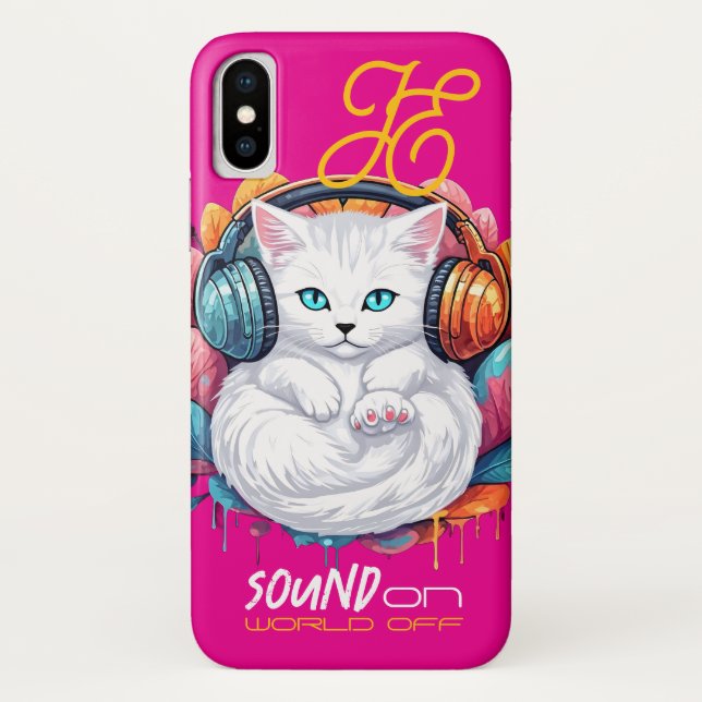 Graffiti Kitty Vibe Funda - Blanco (Reverso)