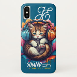 Graffiti Kitty Vibe Funda - Brown Tabby
