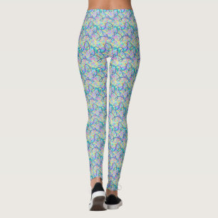 Graffiti Líneas de tono azul Yoga Leggings