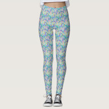 Graffiti Líneas de tono azul Yoga Leggings