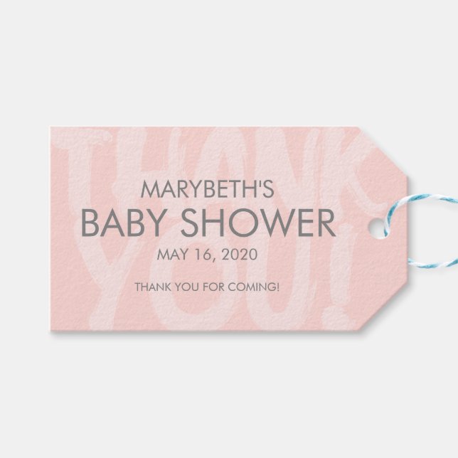 Graffiti Pink Baby Shower Favor Gift Etiqueta (Frente (Horizontal))