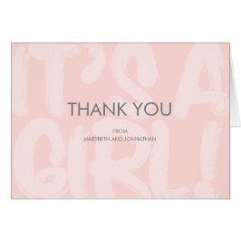 Graffiti Pink Baby Shower Tarjeta de agradecimient