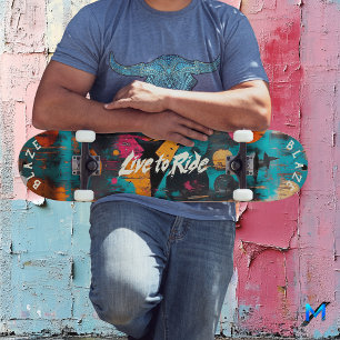 Graffiti Pop Art Skateboard - Vivir en bicicleta M