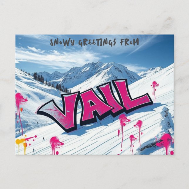 Graffiti postal de la estación de esquí de Vail (Anverso)
