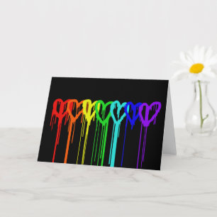 GRAFFITI RAINBOW HEARTS SALIENDO TARJETA LGBTQ
