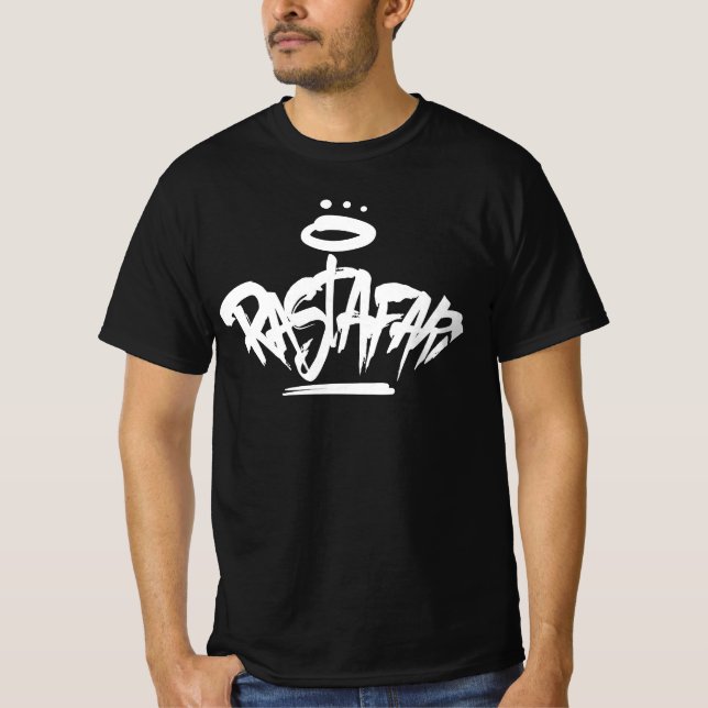 Graffiti Rastafari Estilo etiqueta reggae camiseta (Anverso)
