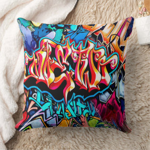 Graffiti retro arte palabra hogar almohada dcor