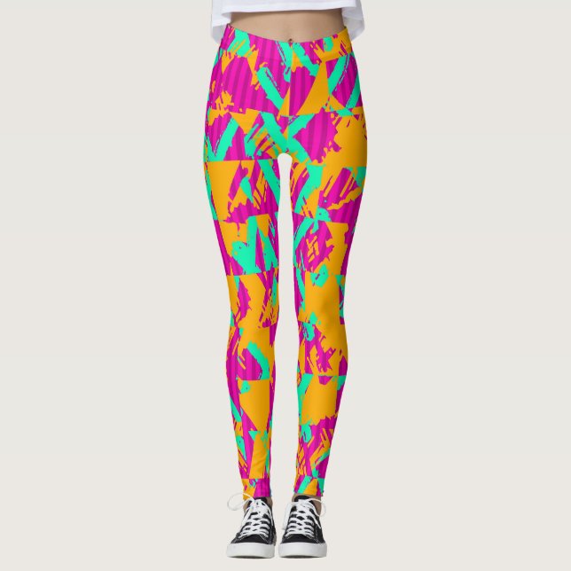 Graffiti retro enfrentando leggings - calle Neon S (Anverso)