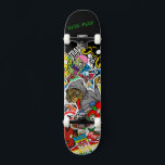 Graffiti Skateboard con tu lema<br><div class="desc">Haz que este skateboard sea tu propio agregando tu texto. Para acceder a las herramientas de edición avanzadas, vaya a "Personalizar esta plantilla" y haga clic en "Detalles", desplácese hacia abajo y presione el enlace "clic para más personalizares". Ideal para cualquier ocasión, como cumpleaños o graduación, para patinadores al aire...</div>