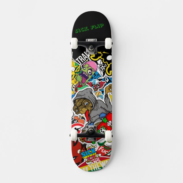 Graffiti Skateboard con tu lema (Anverso)
