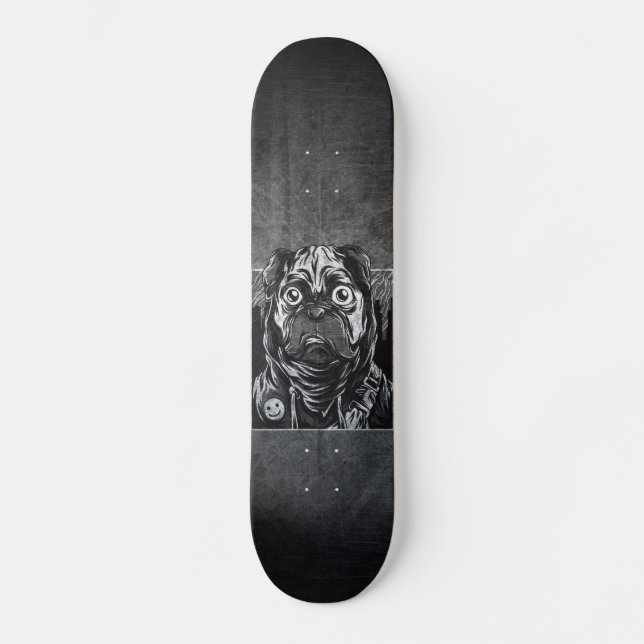 graffiti skateboards pug grunge noir et blanc (Anverso)