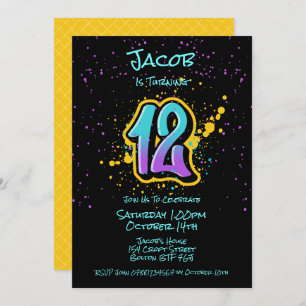 Graffiti Splatter Age Doce Invitaciones